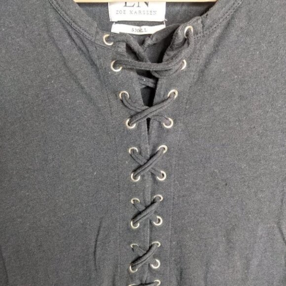 [Revolve] Zoe Karssen | Black Lace-up Tee - Picture 6 of 9